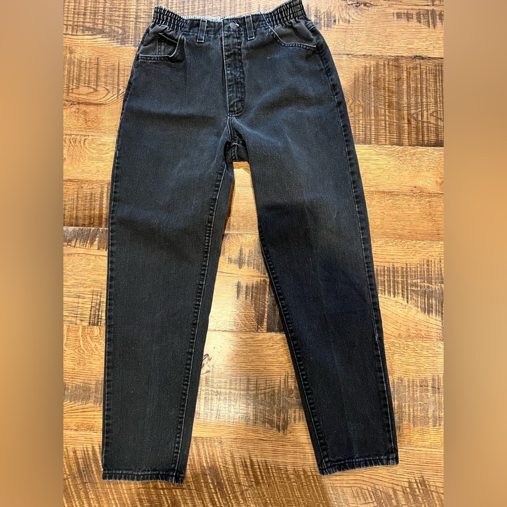 Vintage LEE Black Denim Elastic Waist Pants